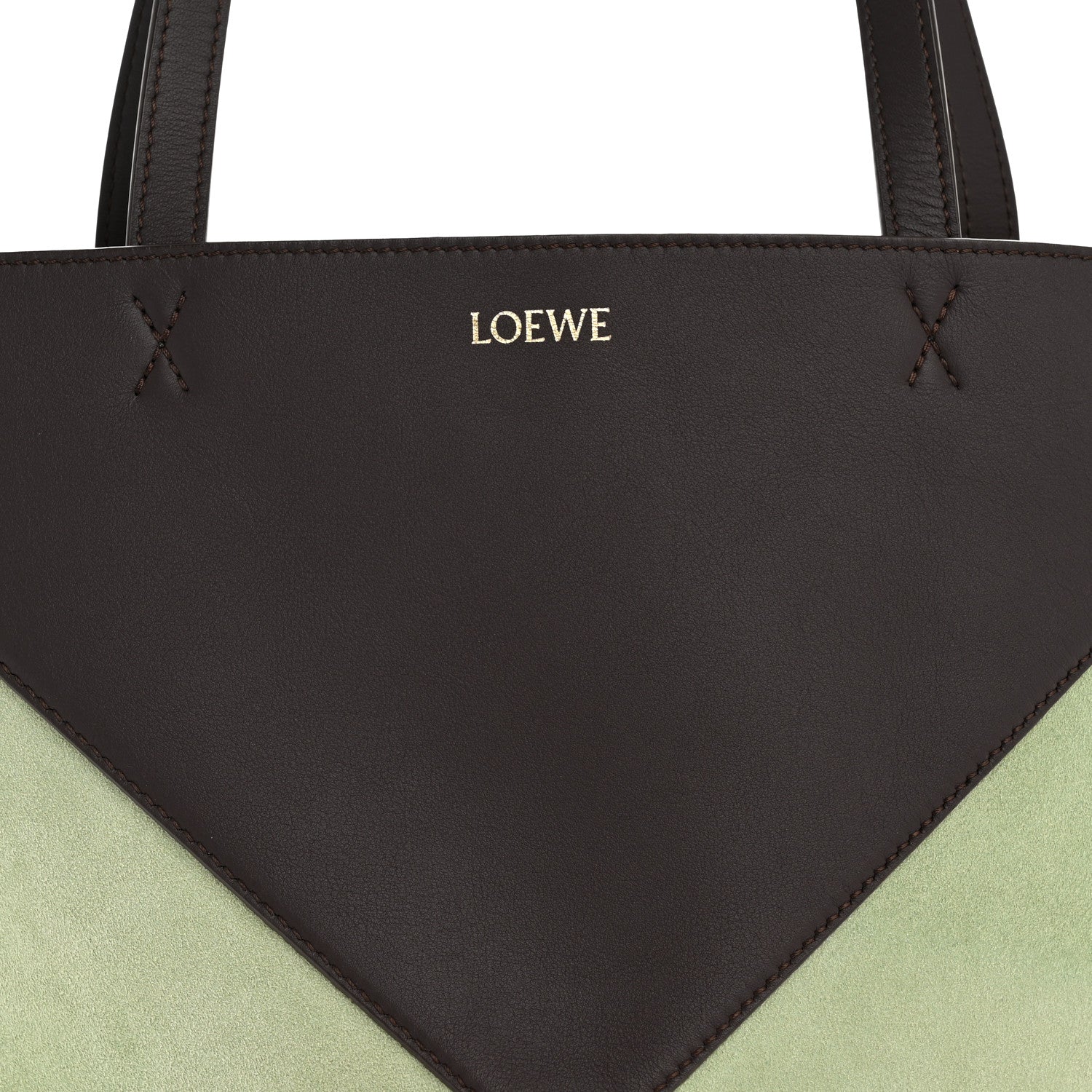 Loewe Calfskin Suede Medium Puzzle Fold Tote Chocolate Tan 8 of 10