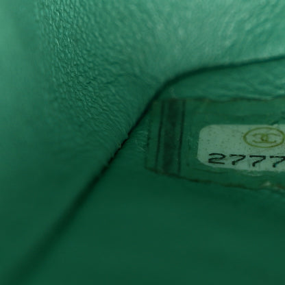 Chanel Caviar Flat Chevron Quilted Small Double Flap Green 8 of 13