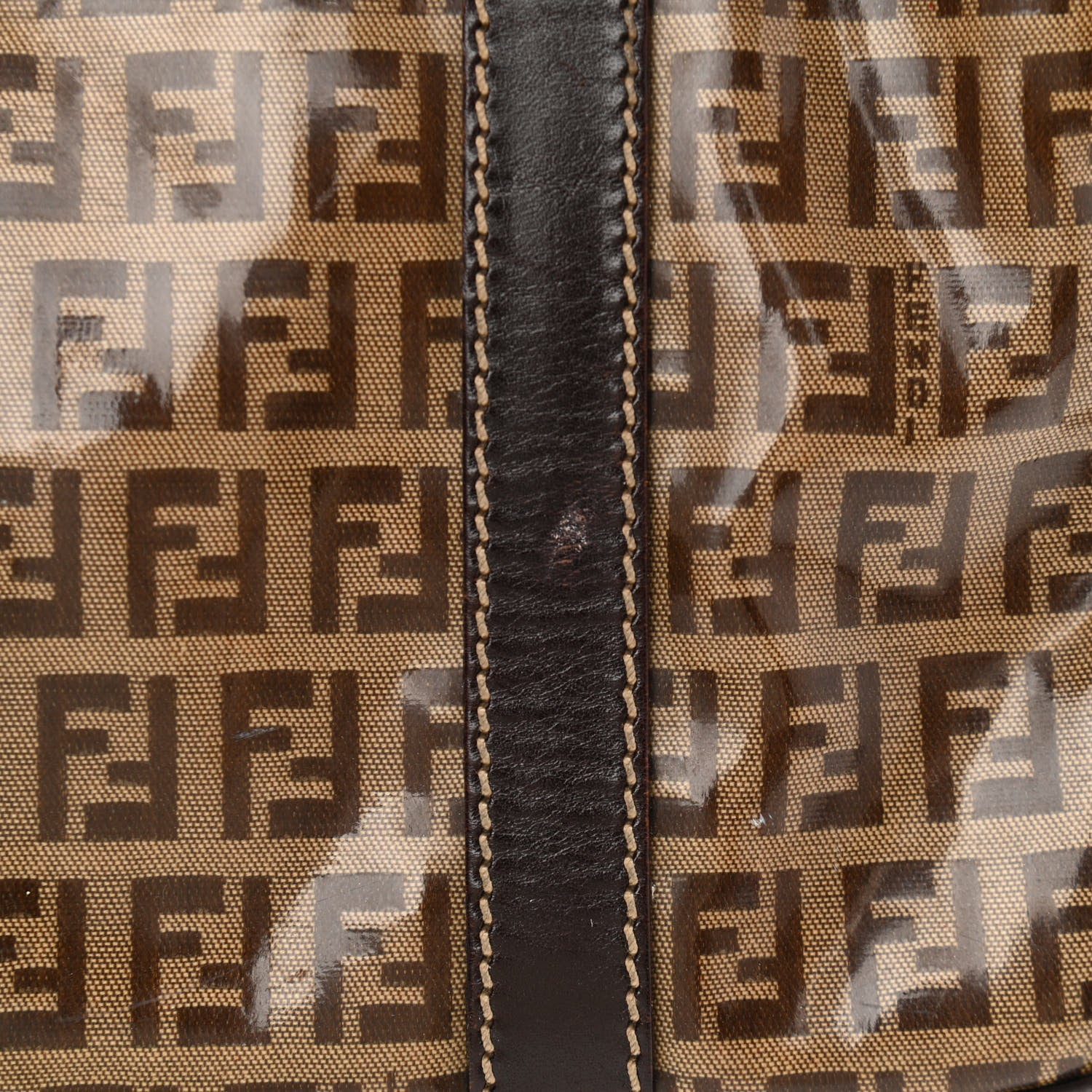 Fendi Vinyl Zucchino Tote Tobacco 9 of 11