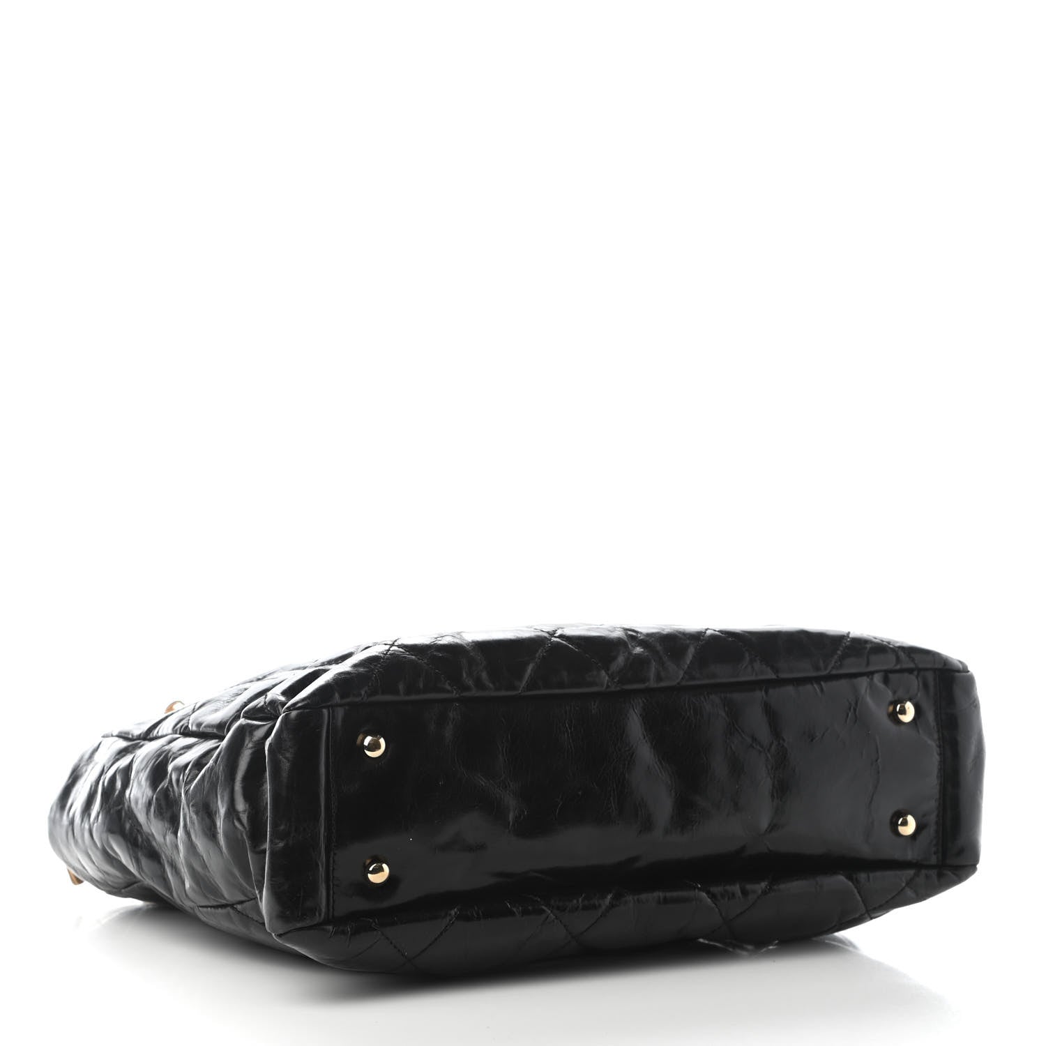 Chanel Glazed Calfskin Lambskin Portobello Tote Black Beige 4 of 11