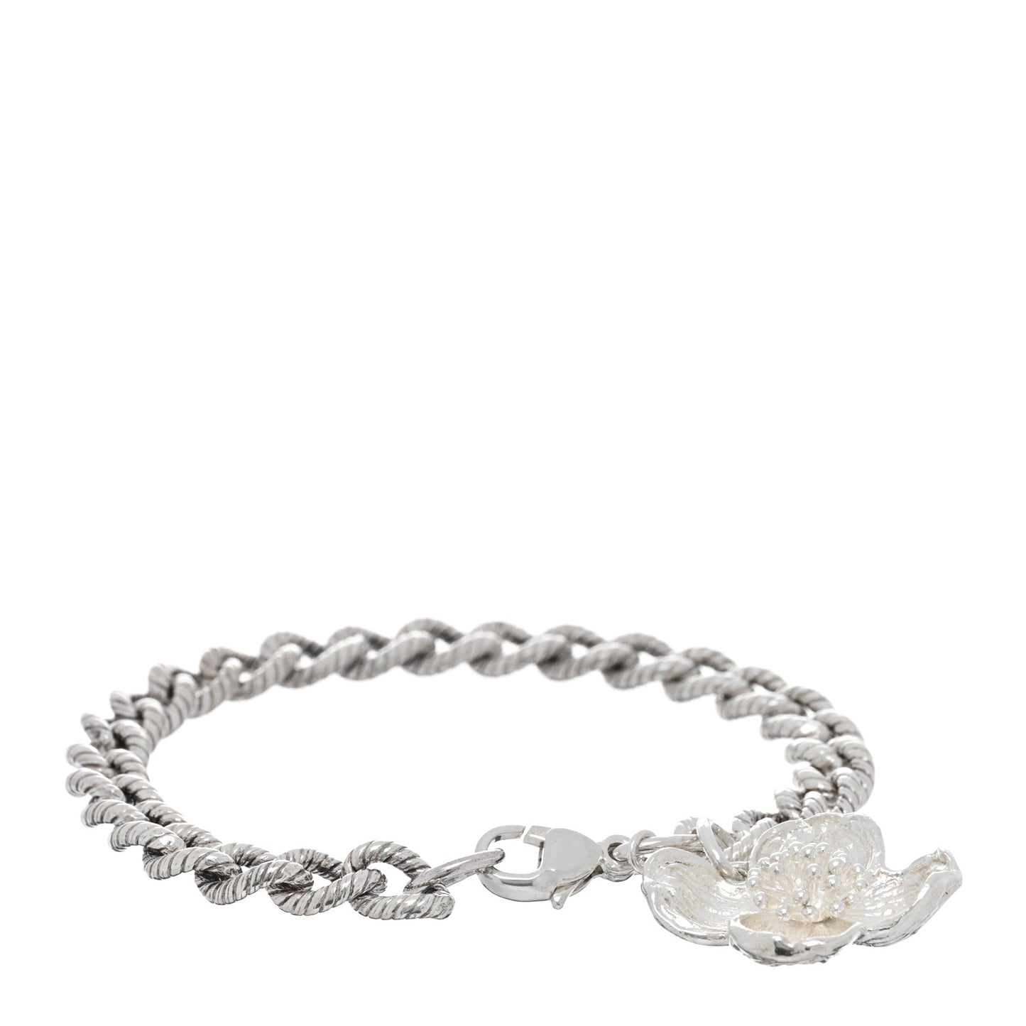 Sterling Silver Dogwood Charm Bracelet