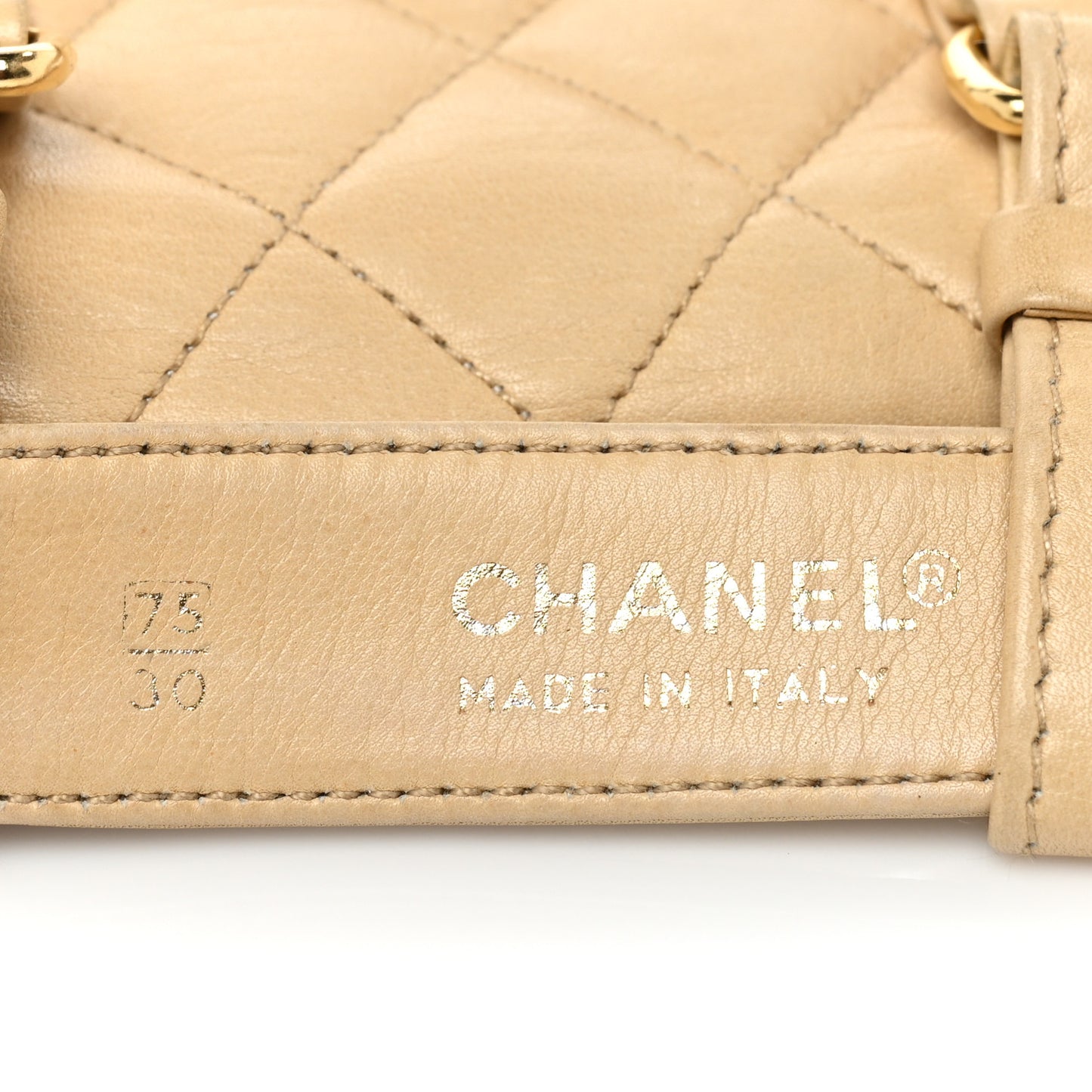 Lambskin Quilted Flap Waist Belt Bag 75 30 Beige