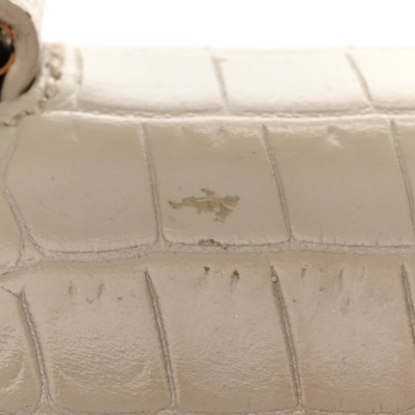 Crocodile Embossed Mini Classic Monogram Cassandra Top Handle Crema Soft
