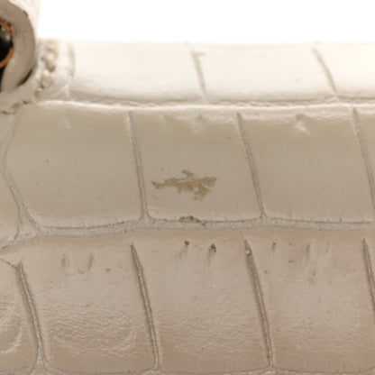 Saint Laurent Crocodile Embossed Mini Classic Monogram Cassandra Top Handle Crema Soft 11 of 12