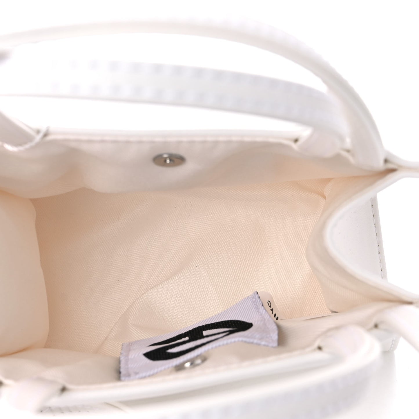 Vegan Leather Small Shopping Bag White