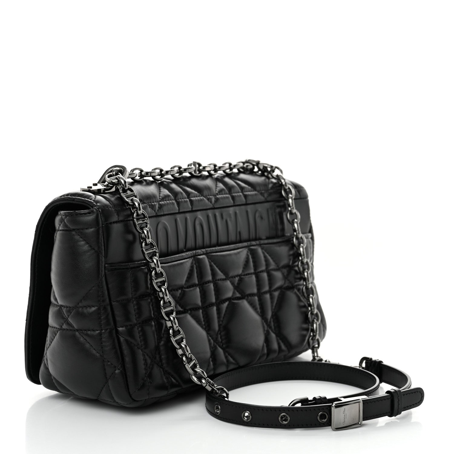 Christian Dior Calfskin Macrocannage Medium Caro Bag Black 3 of 11