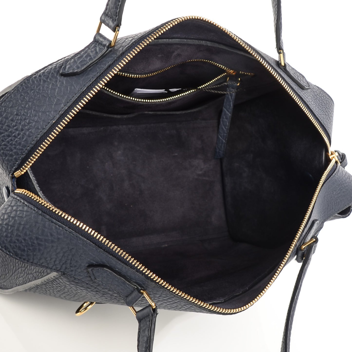 Bullhide Calfskin Small Ring Bag Navy Blue
