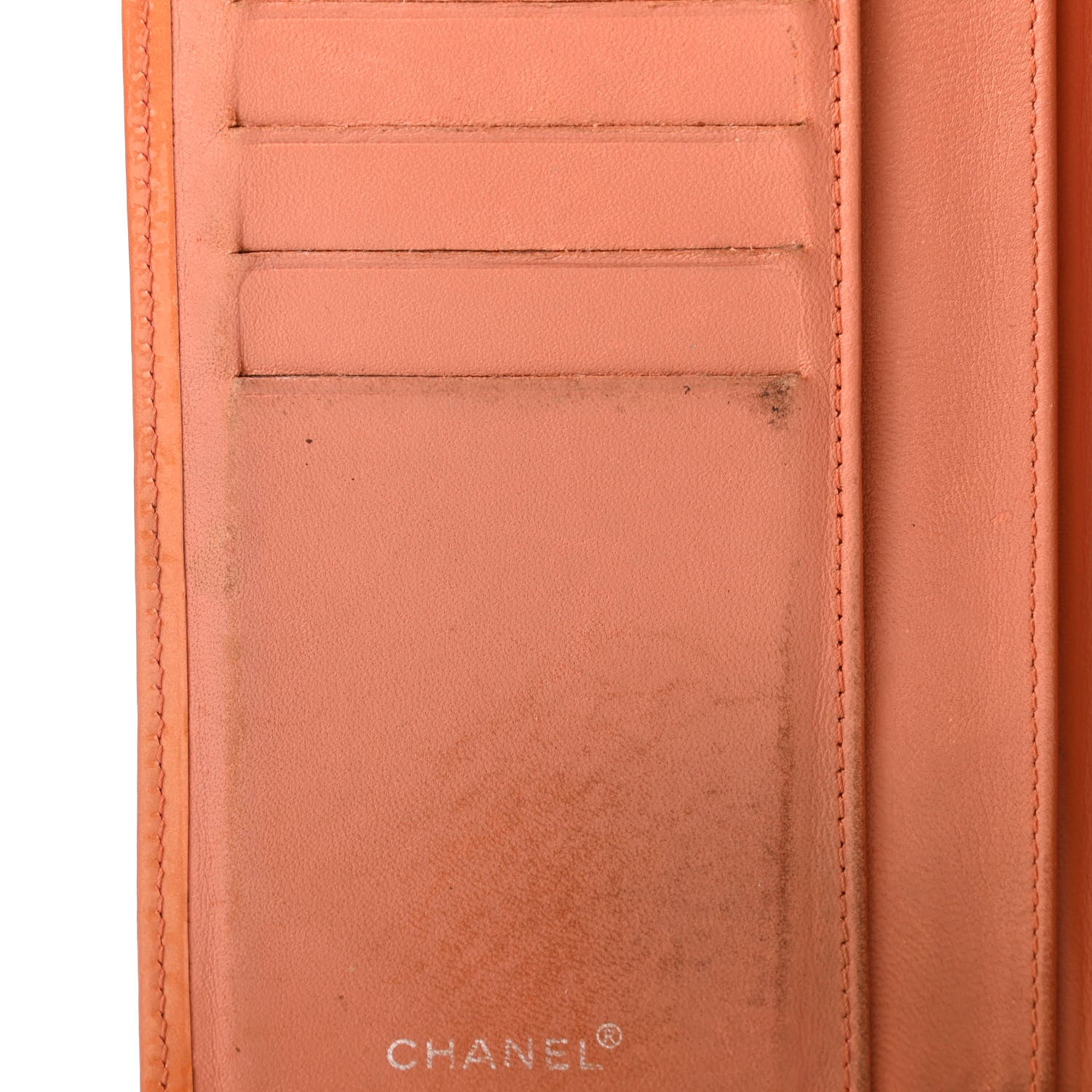 Chanel Patent CC Yen Wallet Orange 10 of 13