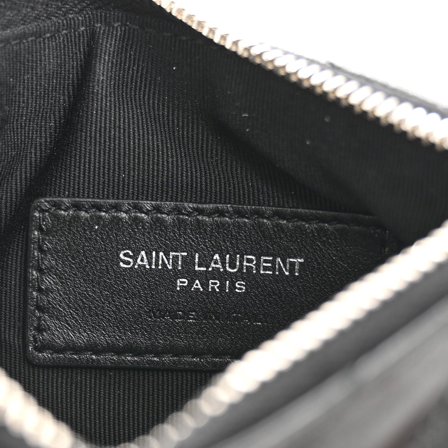 Saint Laurent Calfskin Matelasse Monogram Key Pouch Black 6 of 8