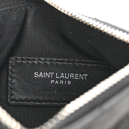 Saint Laurent Calfskin Matelasse Monogram Key Pouch Black 6 of 8