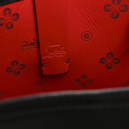 Christian Louboutin Perforated Calfskin Loubinthesky East West Cabata Tote Black Red 7 of 11