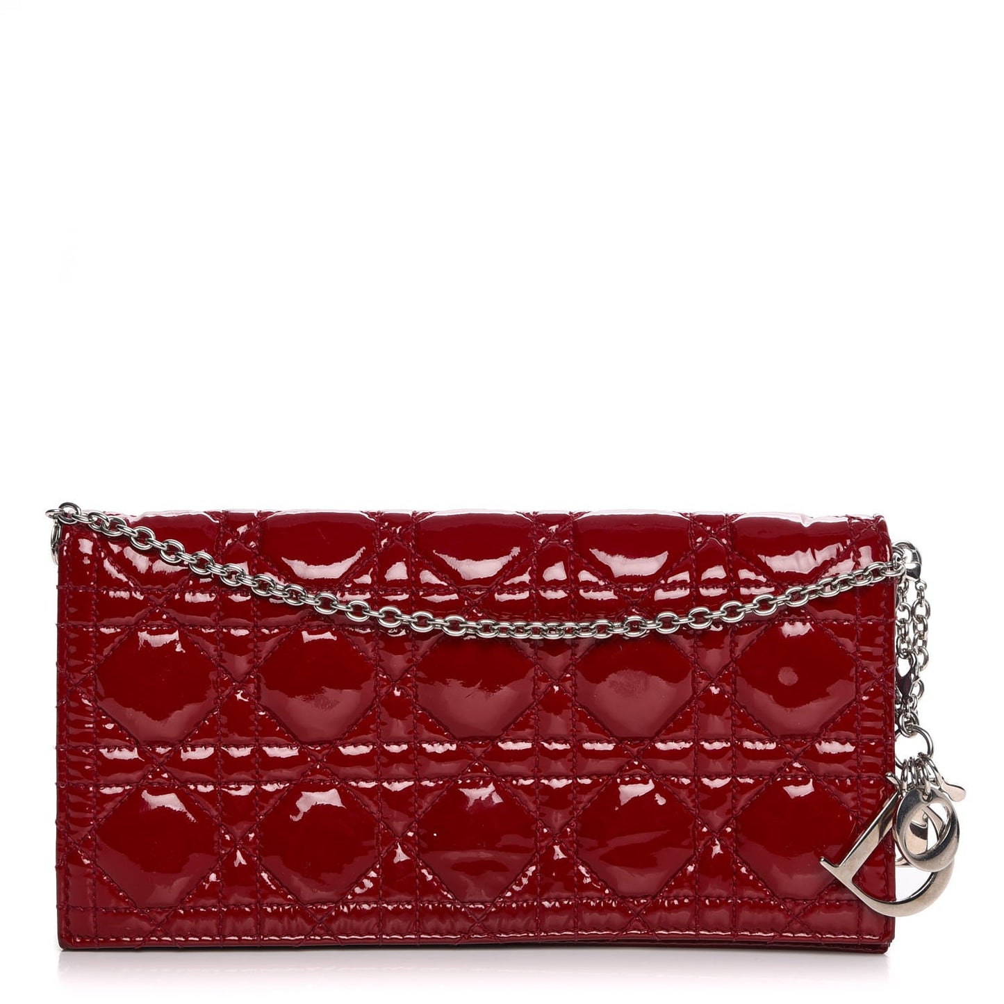Patent Cannage Lady Dior Convertible Clutch Red
