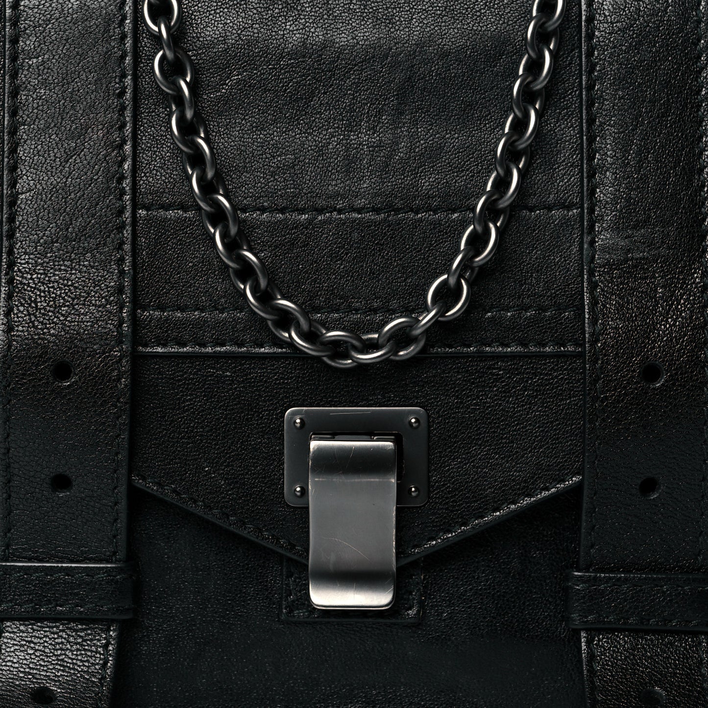 Lambskin PS1 Large Chain Wallet Black