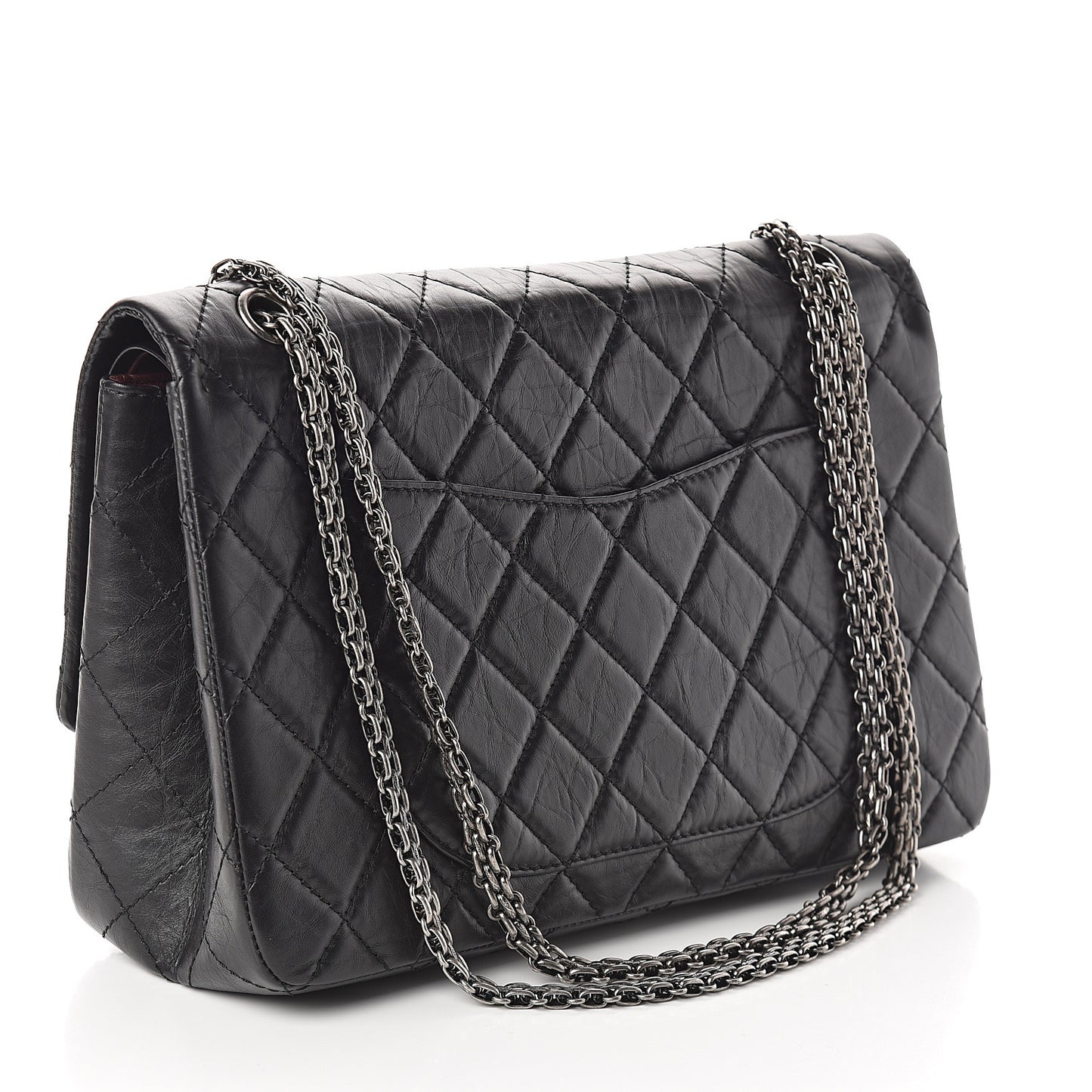 Aged Calfskin Quilted 2.55 Reissue 227 Flap Black