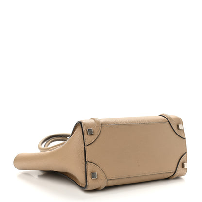 Celine Drummed Calfskin Micro Luggage Dune 4 of 23