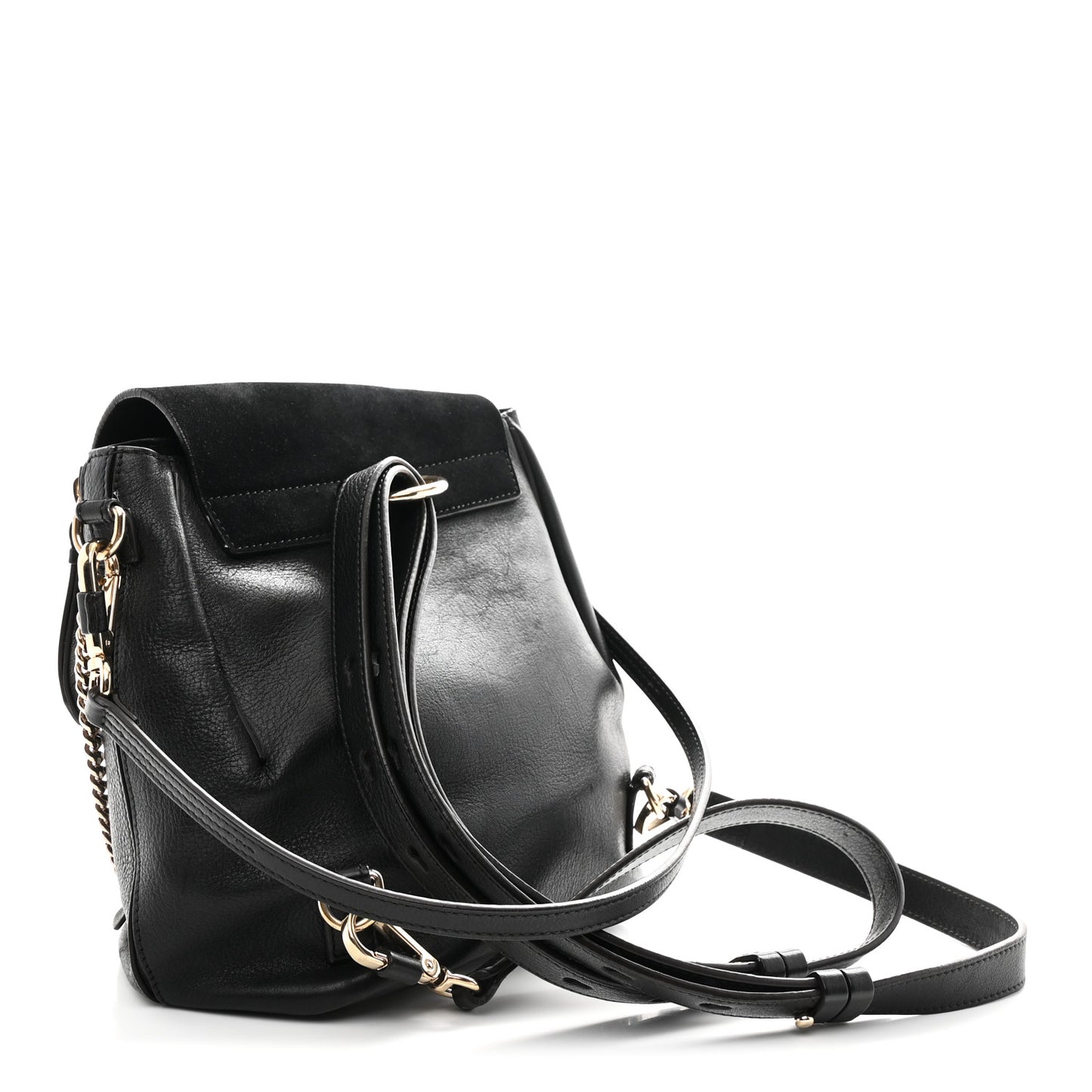 Suede Calfskin Medium Faye Backpack Black Black