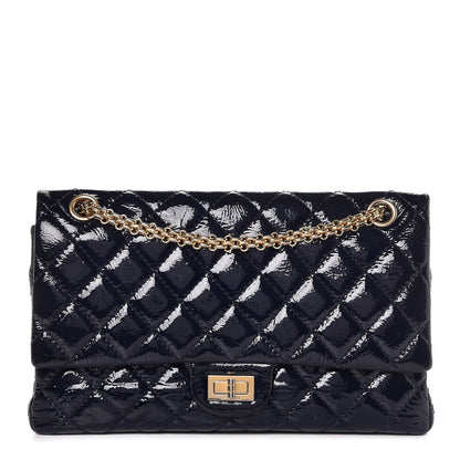 Chanel Distressed Patent Quilted 2.55 Reissue 226 Flap Navy 1 of 10
