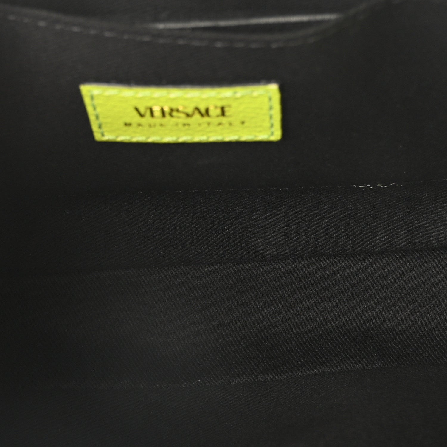 Versace Grained Calfskin Medusa Shoulder Bag Lime 5 of 10