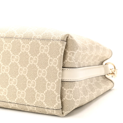 Gucci GG Supreme Monogram Emblem Small Shoulder Bag Beige White 8 of 8