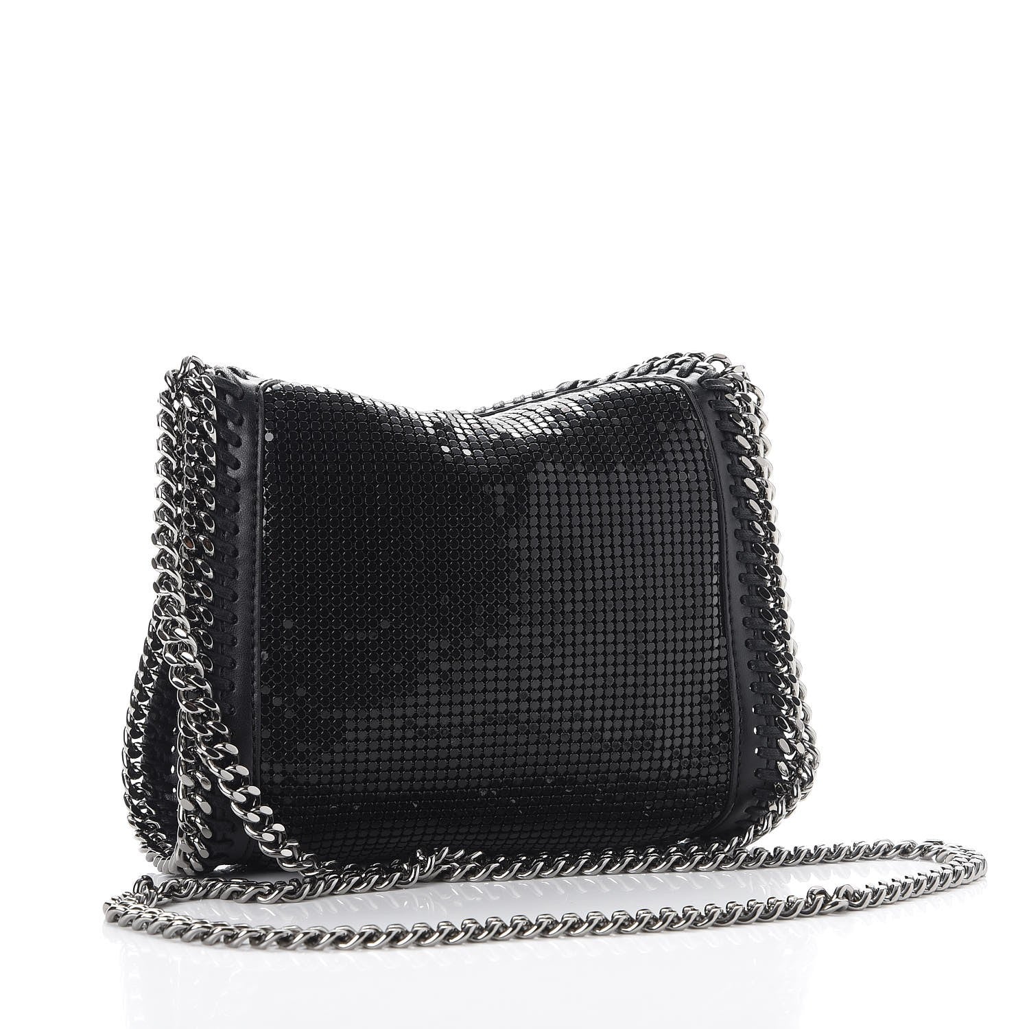 Stella McCartney Crystal Stones Tiny Fold Over Falabella Black 4 of 11