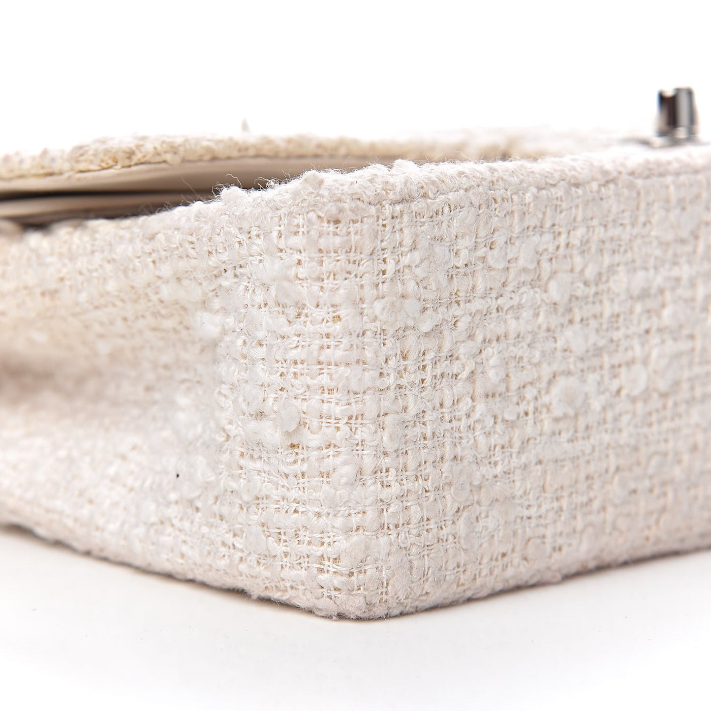 Tweed Medium Double Flap White
