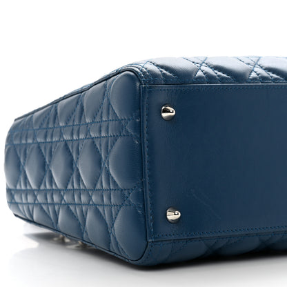 Christian Dior Lambskin Cannage Medium Lady Dior Crystal Strap Navy 3 of 8