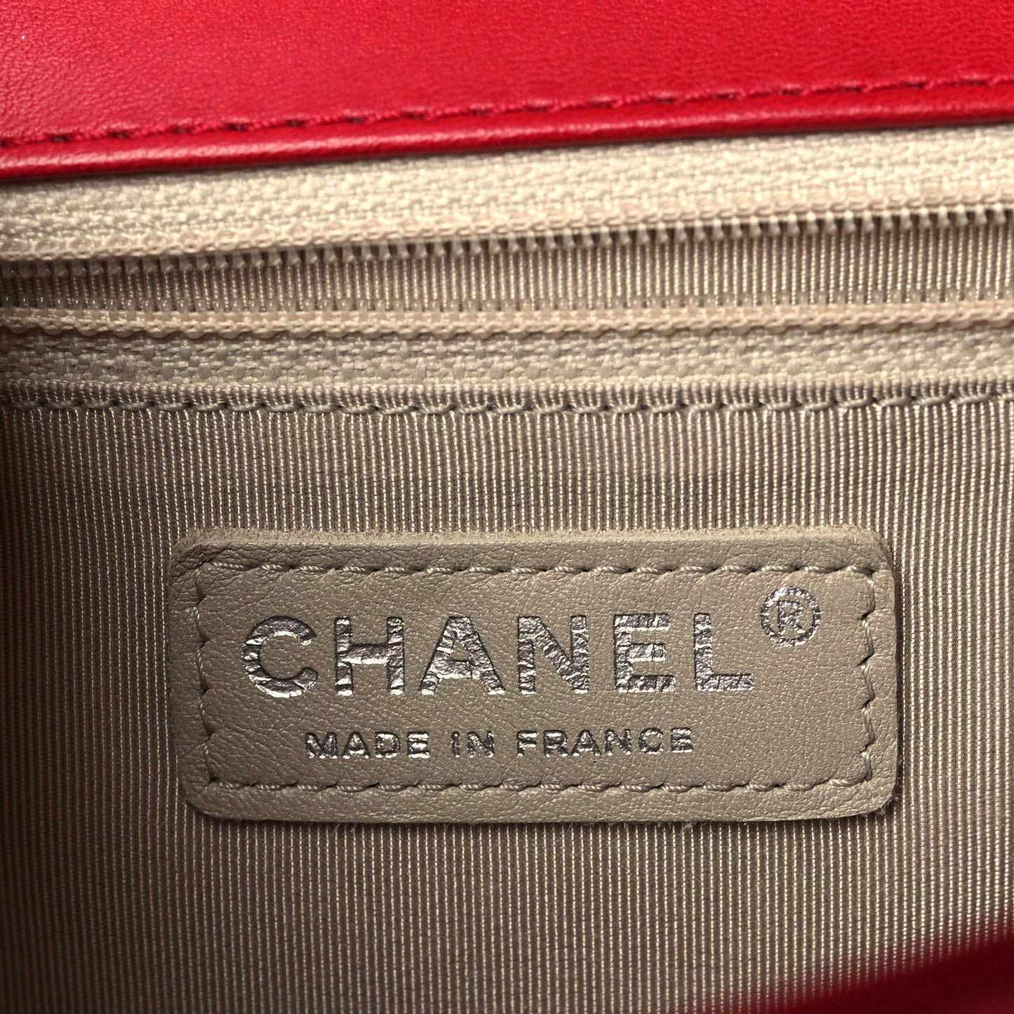 Perforated Lambskin Quilted Medium Boy Flap Red