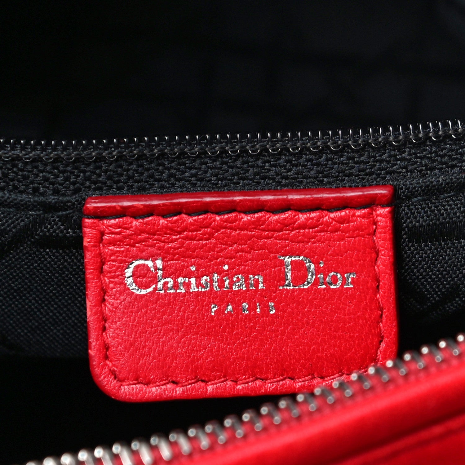 Christian Dior Lambskin Studded Cannage Medium Lady Dior Red 6 of 10