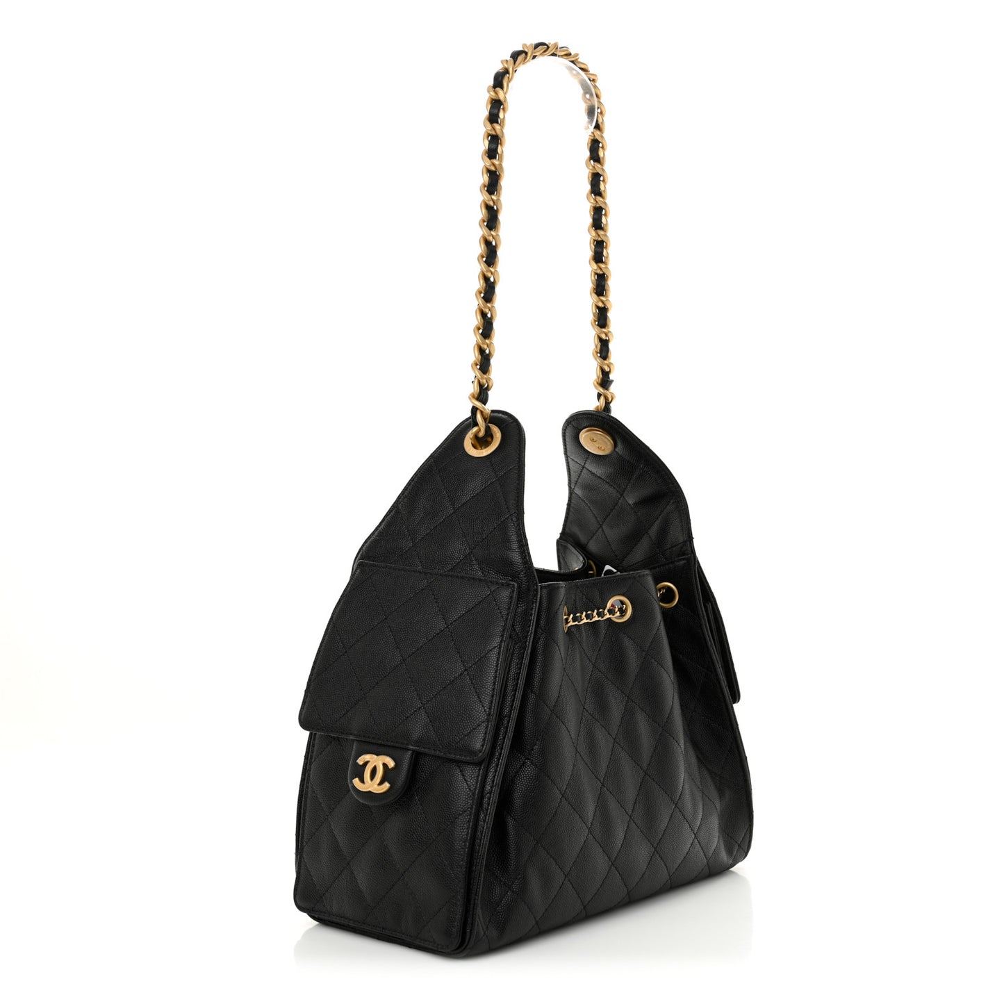 Caviar Quilted Small Chanel 25 Handbag Black