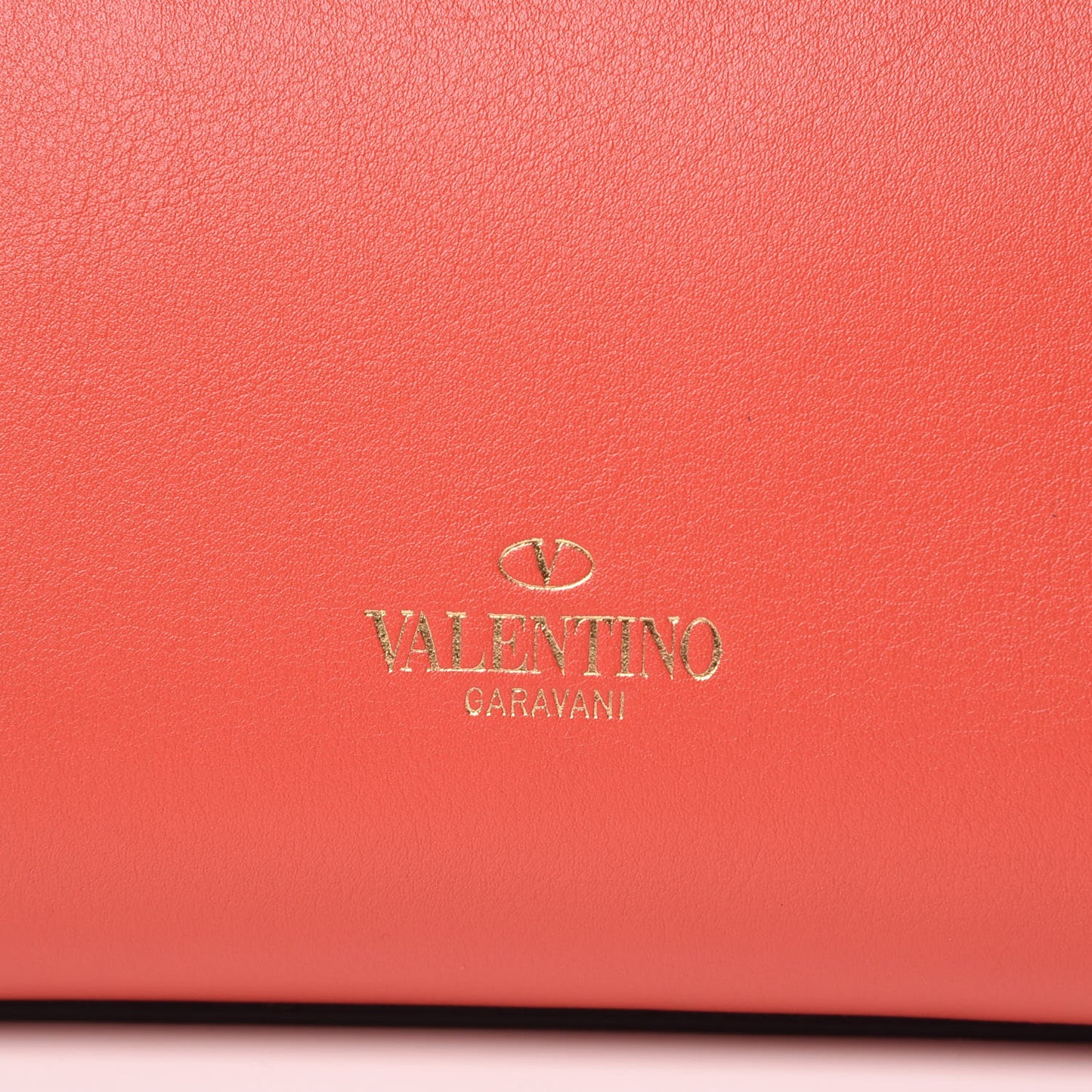 Vitello Small Rockstud Double Handle Tote Deep Coral