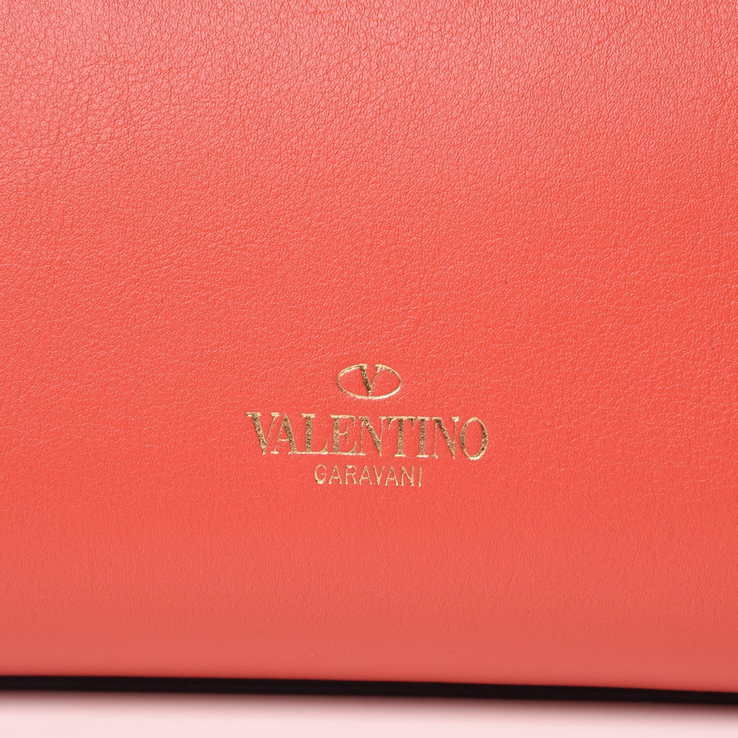 Valentino Garavani Vitello Small Rockstud Double Handle Tote Deep Coral 9 of 11