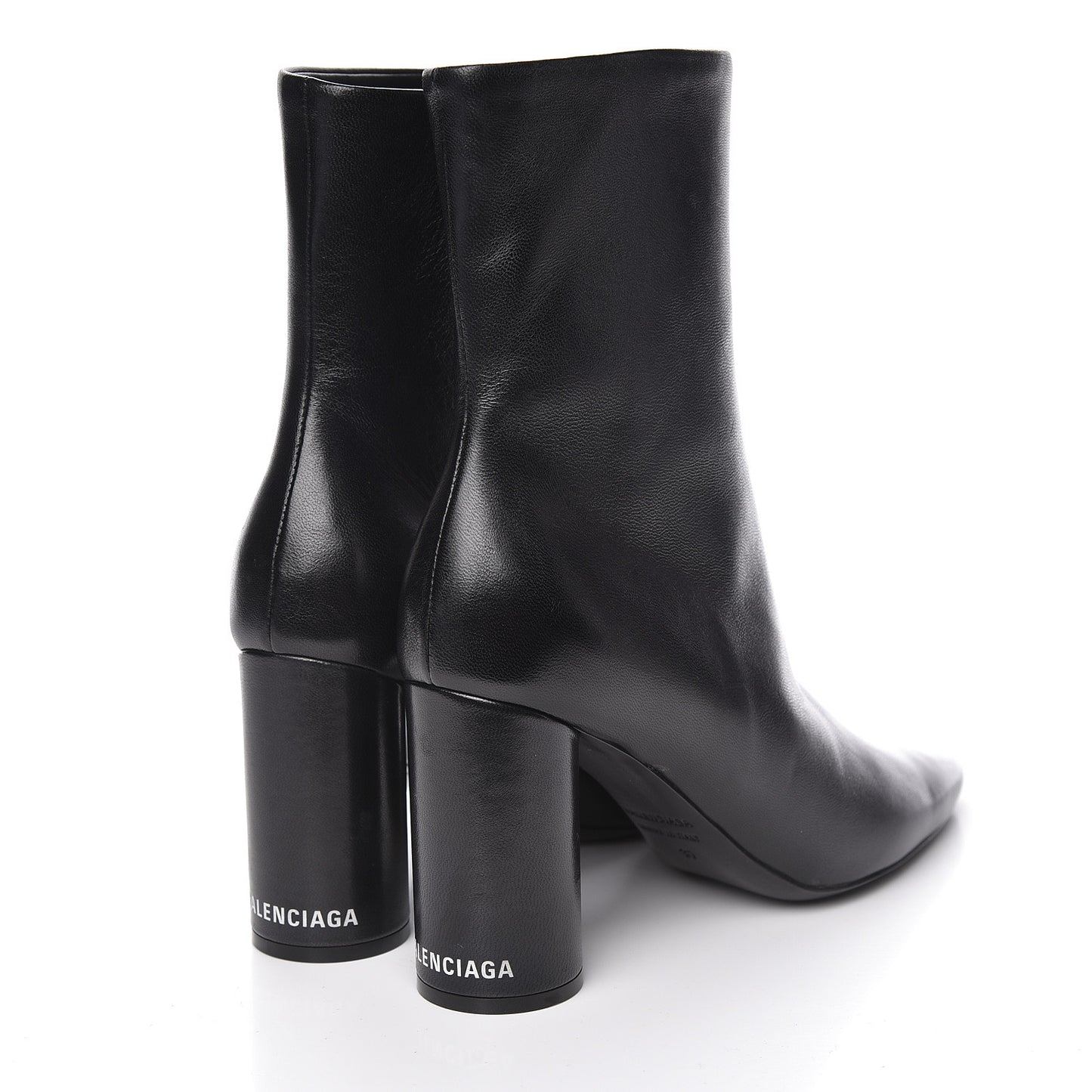 Shiny Sheepskin 20mm Oval Booties 37 Black