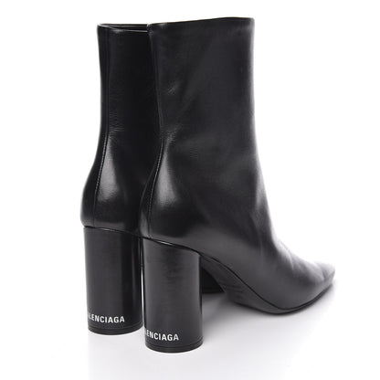 Balenciaga Shiny Sheepskin 20mm Oval Booties 37 Black 4 of 13