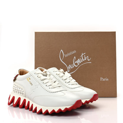 Christian Louboutin Calfskin Neoprene Womens Loubishark Sneakers 39 White 8 of 9