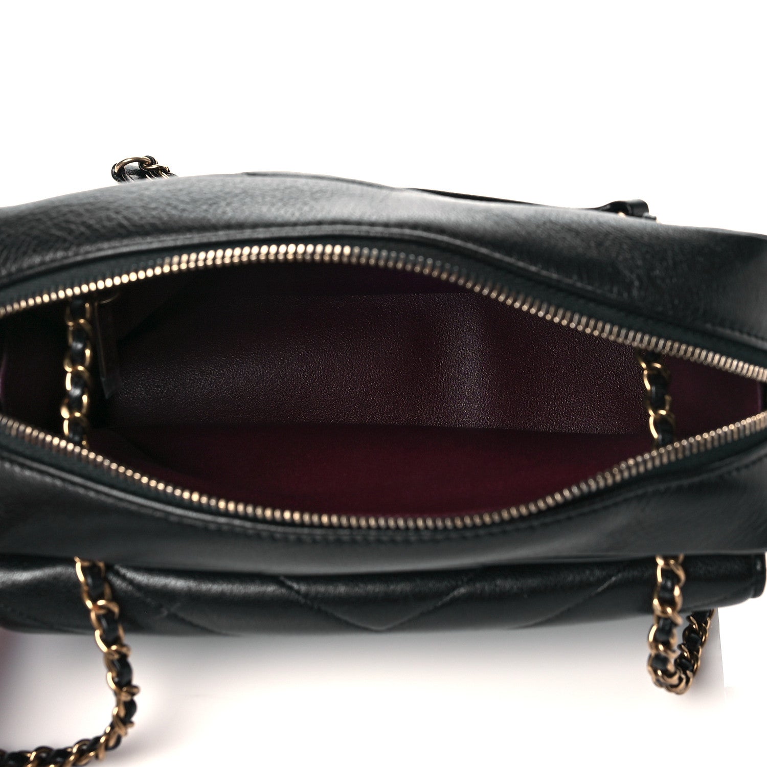 Chanel Lambskin Chevron Large Camera Case Black 5 of 10