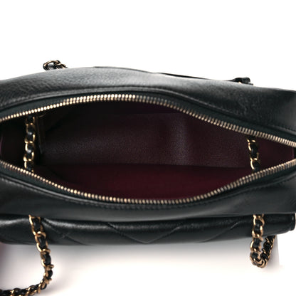 Chanel Lambskin Chevron Large Camera Case Black 5 of 10