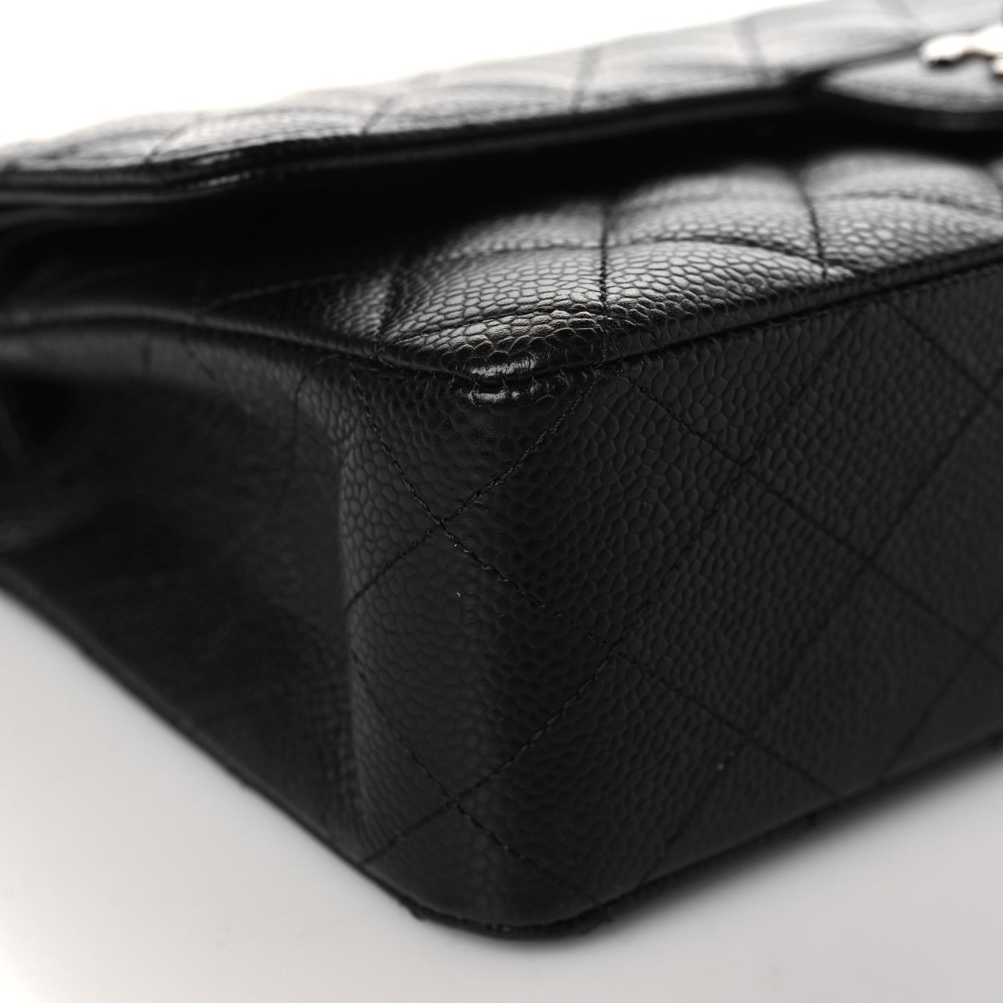 Caviar Quilted Medium Double Flap Black