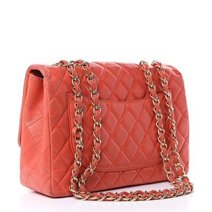 Chanel Lambskin Quilted Jumbo Single Flap Coral 3 of 19