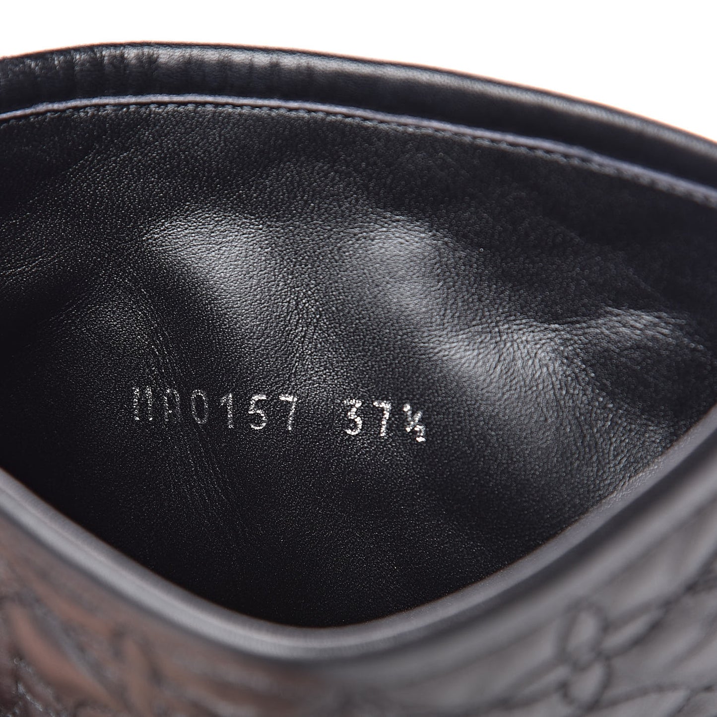 Calfskin Embossed Monogram Rebellion Half Boots 37.5 Black