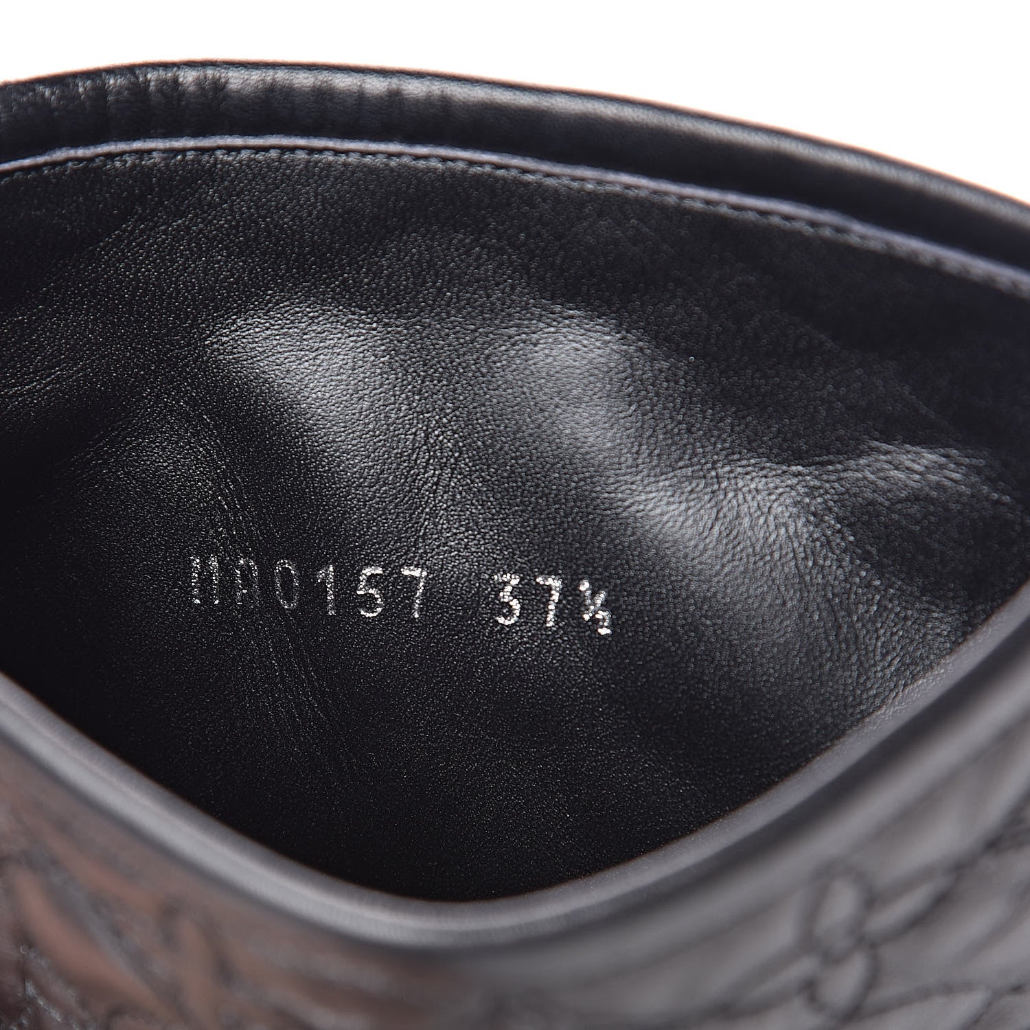 Louis Vuitton Calfskin Embossed Monogram Rebellion Half Boots 37.5 Black 9 of 9