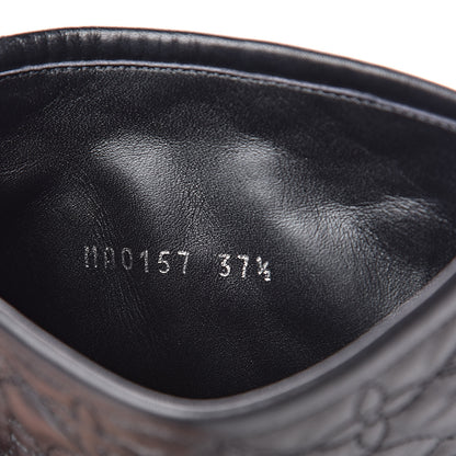 Louis Vuitton Calfskin Embossed Monogram Rebellion Half Boots 37.5 Black 9 of 9