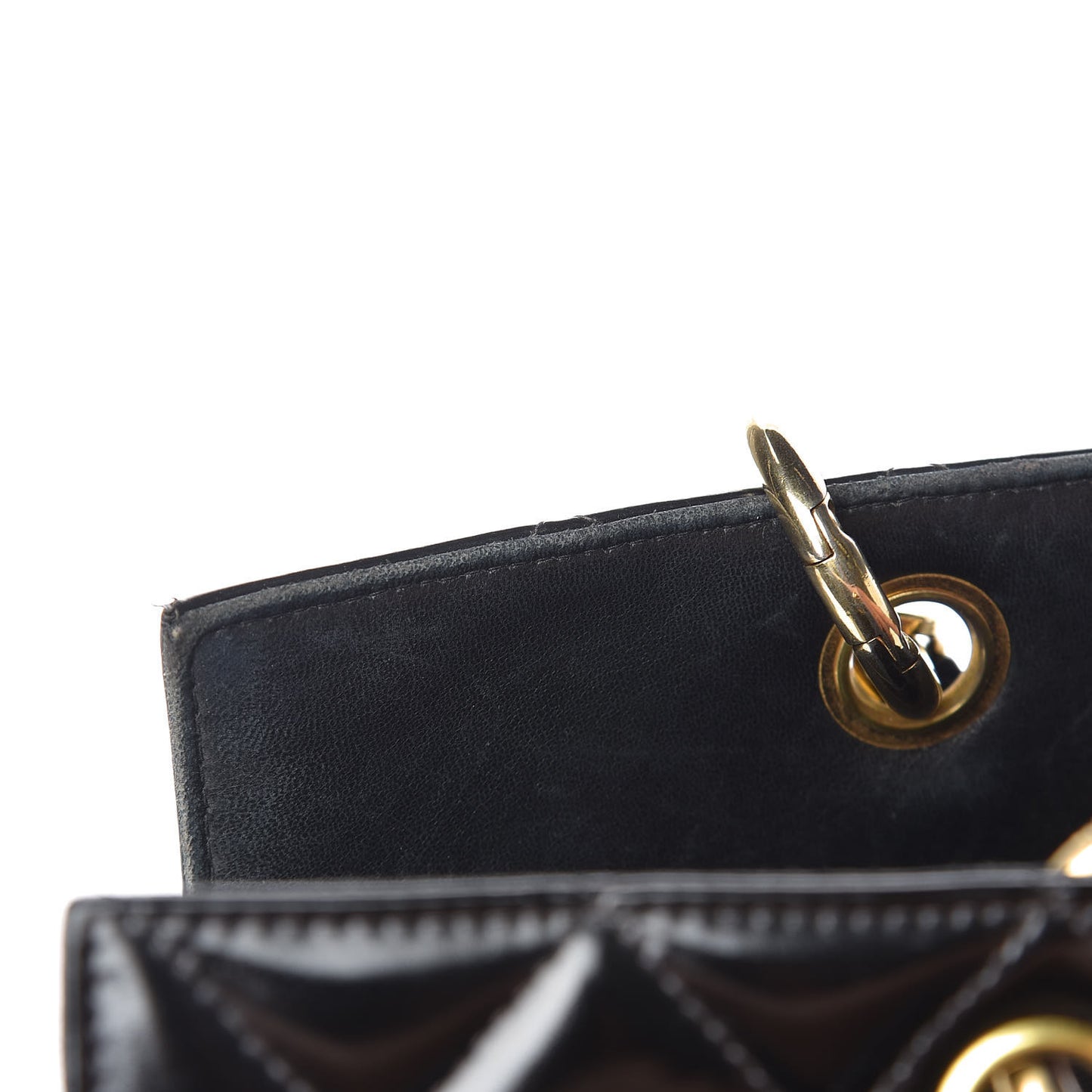 Glazed Calfskin Quilted Tote Black