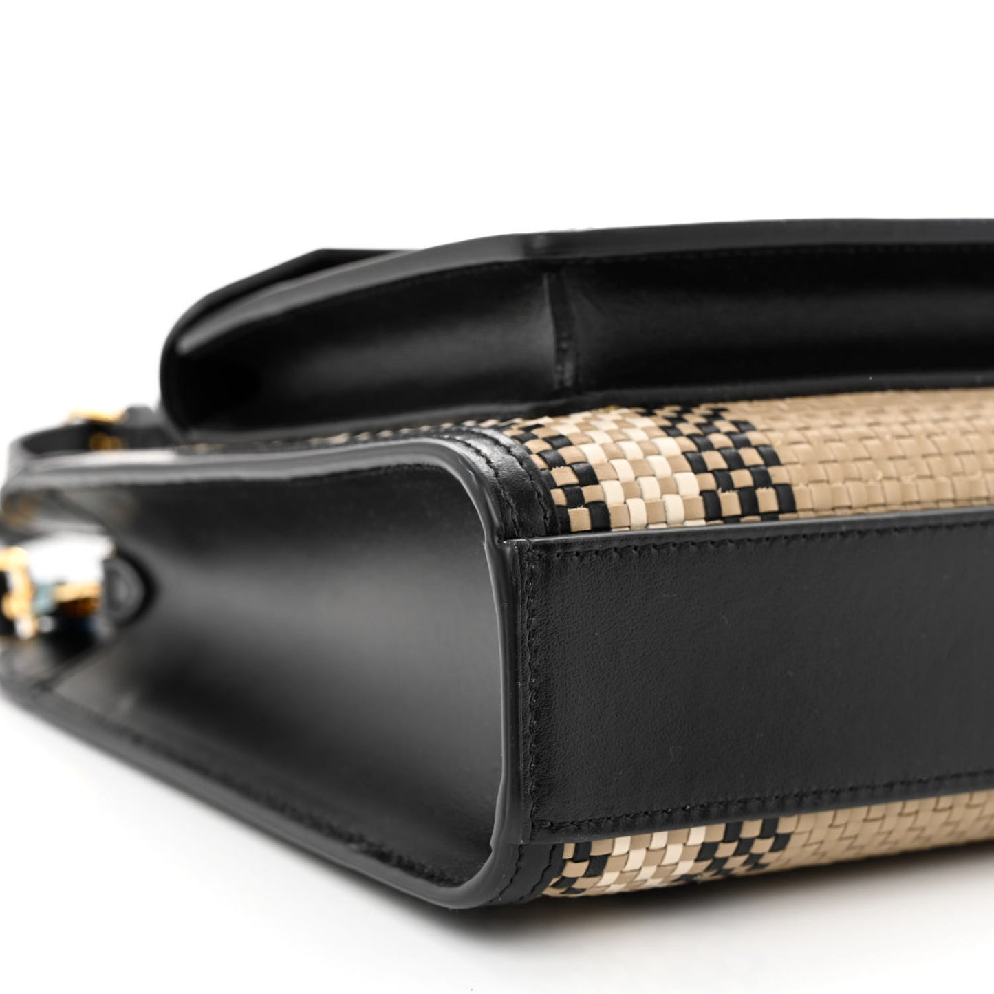 Calfskin Check Mini Pocket Bag Black