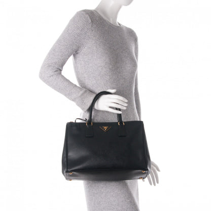 Prada Saffiano Medium Galleria Double Zip Tote Black 3 of 9