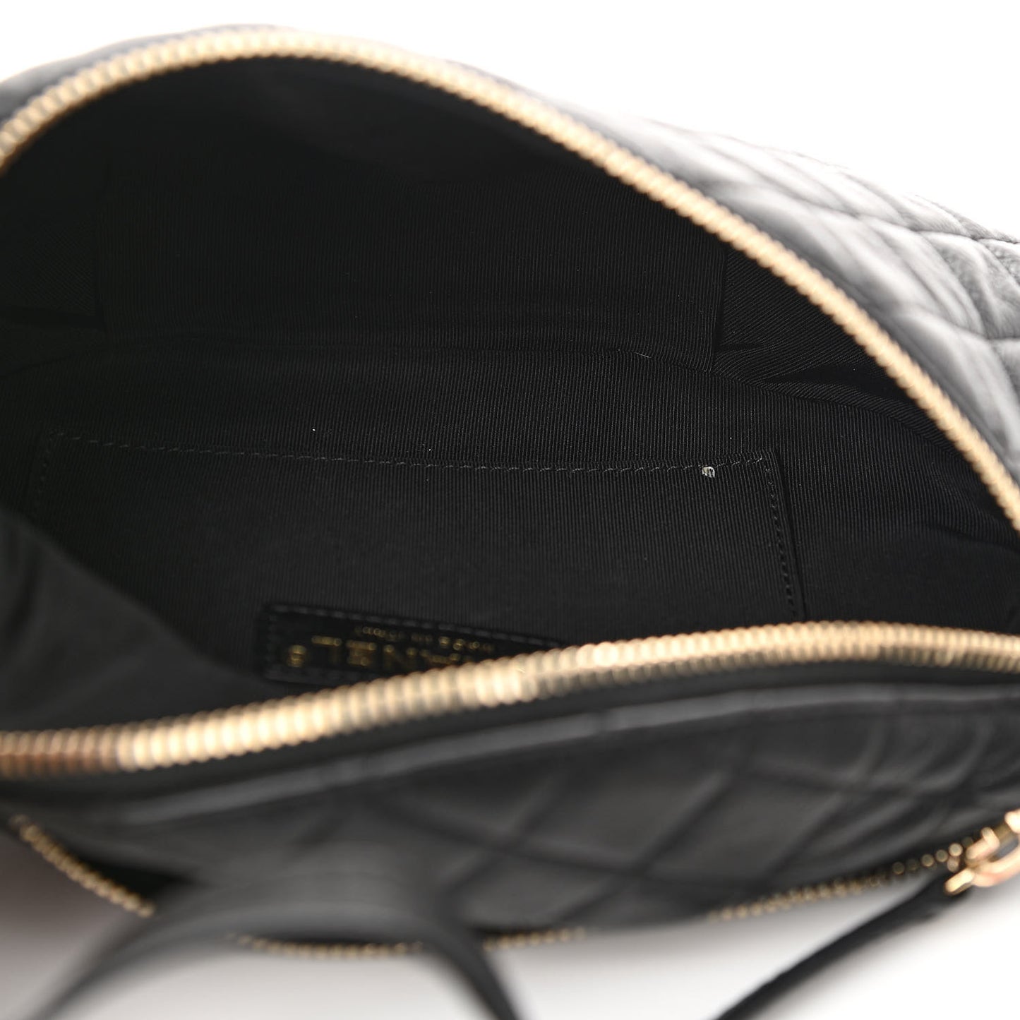 Calfskin Quilted Banane Waist Bag Fanny Pack Black