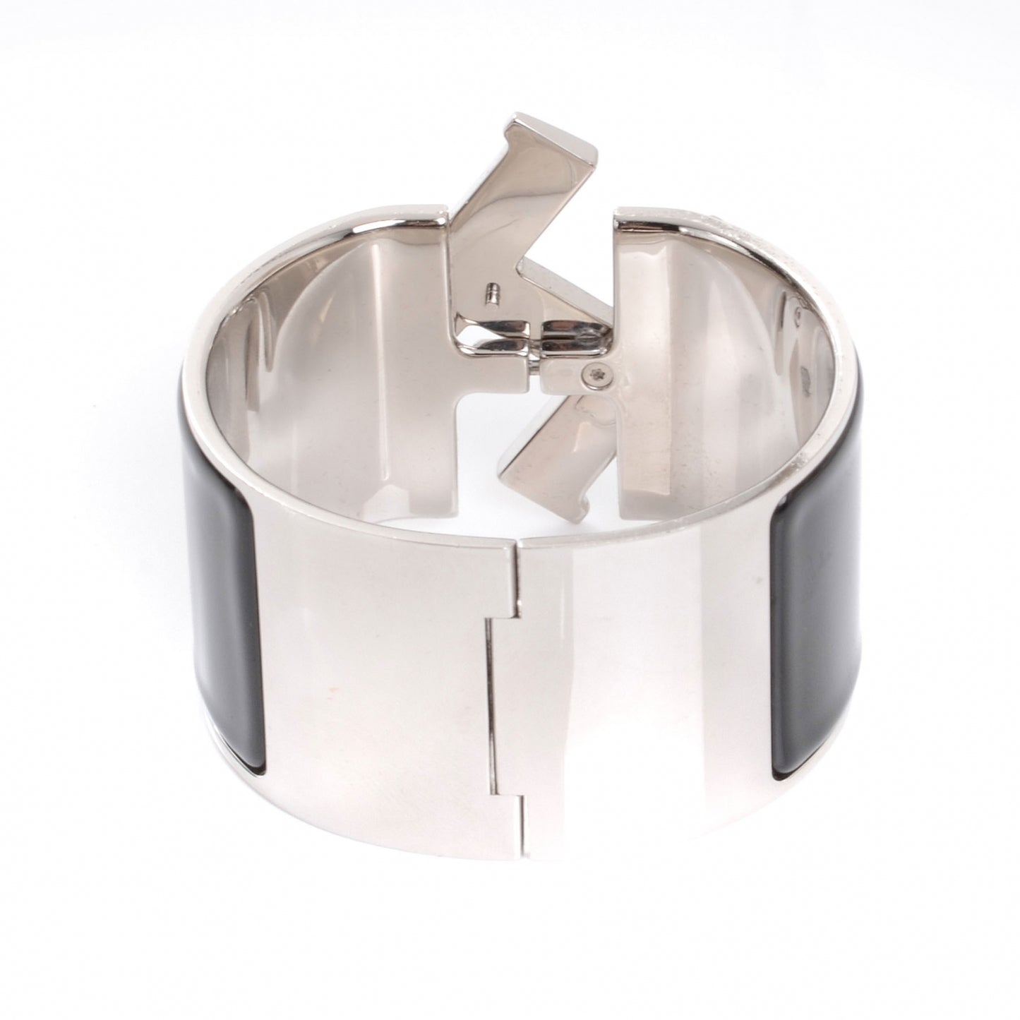 Enamel Extra Wide Clic Clac H Bracelet PM Black