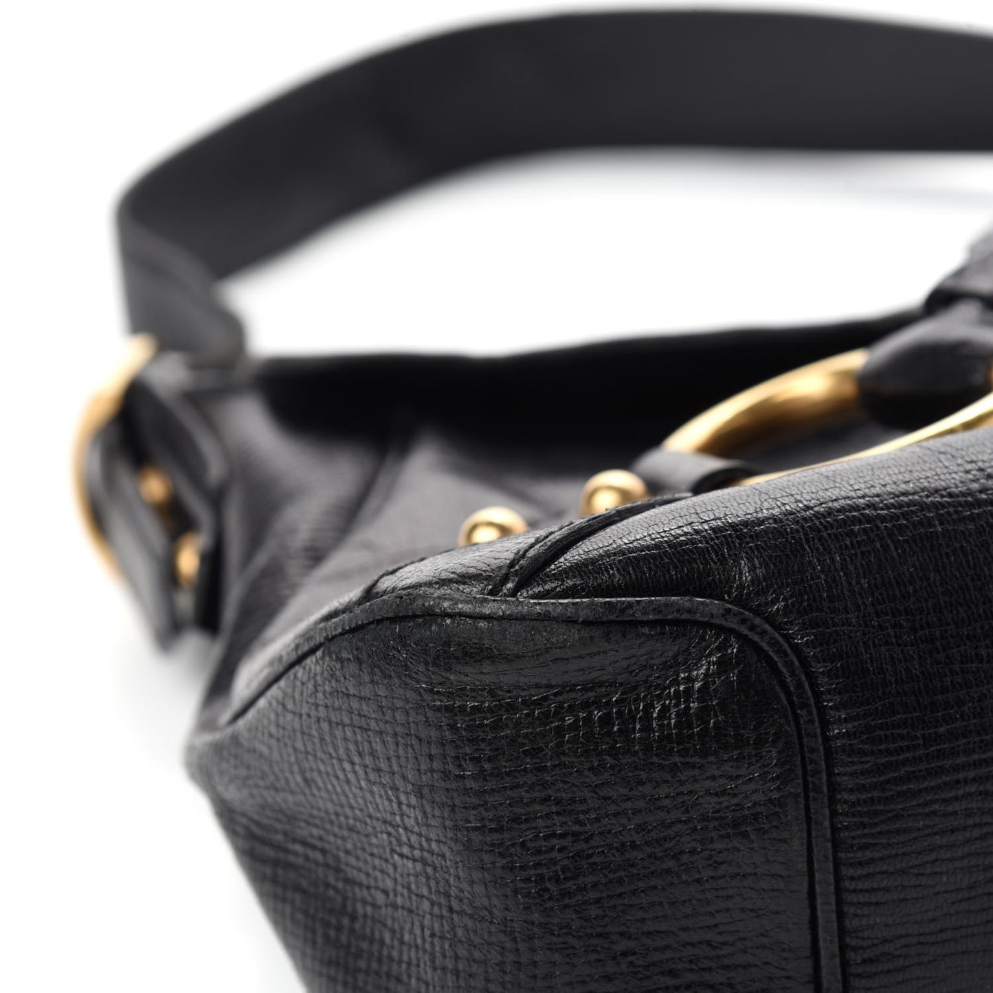 Calfskin Horsebit Flap Bag Black