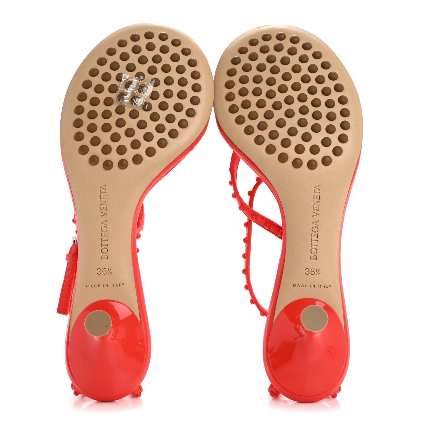 Calfskin Dot Sandals 36.5 Red