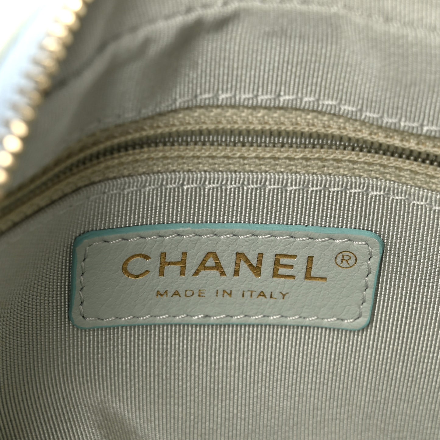 Goatskin Quilted Tri-Color In & Out Waist Bag Green Blue Pink