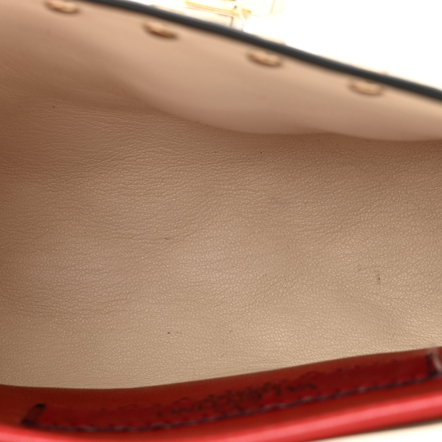 Lambskin Rockstud Spike Belt Bag 85 Ivory